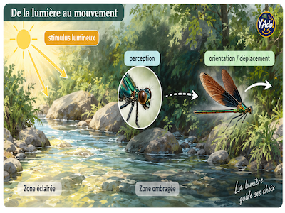 Photomenotaxie chez Calopteryx haemorrhoidalis